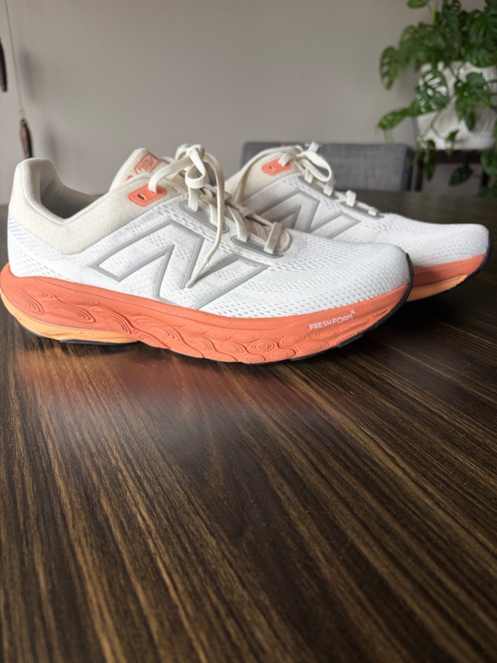 New Balance Women's Athletic Sneakers in White and Coral